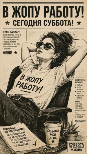 Плакат "В жопу работу"